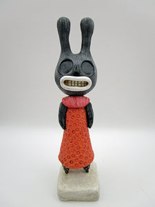 Dark bunny textured flower dress misc
