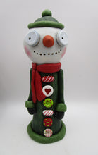 Christmas folk art BUTTONED up Snowman large
