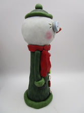 Christmas folk art BUTTONED up Snowman large