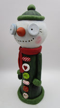 Christmas folk art BUTTONED up Snowman large