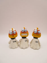Halloween folk art small candy corn ghost ("Boo!)