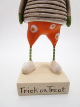 Halloween PAPER CLAY zombie monster with candy corn hat trick or treat