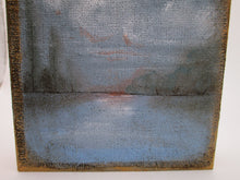 Art block 4 x 4 and 1 inch thick dark lake scene - canvas top