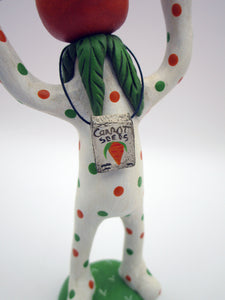 Garden CARROT character petite - summer folk art