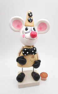 Cartoon style MOUSE with cheese dress wacky character