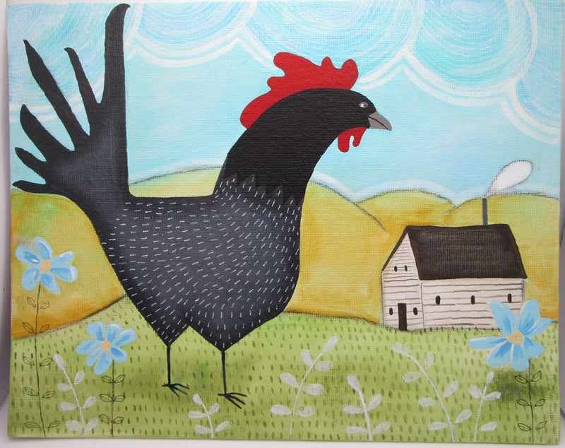  Funky Chicken Acrylic Adult Painting Kit : Handmade