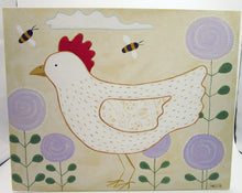 Chicken folk art acrylic painting 8x10