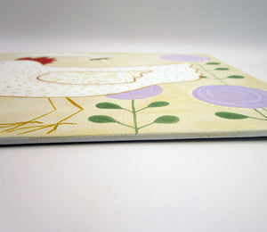 Chicken folk art acrylic painting 8x10