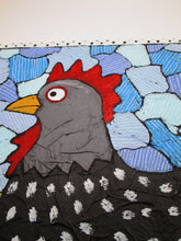 Chicken folk art painting lots of detail ready to hang!