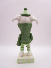 Christmas folk art adorable snow bunny with tree charm