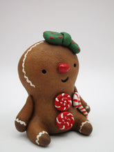 Christmas folk art cute sitting Gingerbread girl