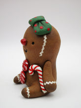 Christmas folk art cute sitting Gingerbread girl