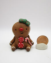 Christmas folk art cute sitting Gingerbread girl
