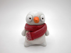 Christmas snowman chubby cute with red scarf