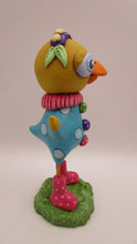 Easter chick colorful with rain boots and flower headband