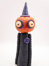Halloween folk art creepy pumpkin man with special finish