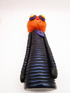 Halloween folk art creepy pumpkin man with special finish
