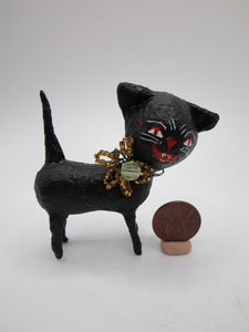 NEW cotton spun SMALL BLACK CAT vintage style