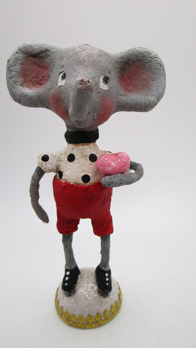 NEW spun cotton Valentine Elephant with pink heart