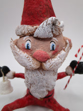 NEW spun cotton fun Christmas sitting Santa Claus with vintage accessories