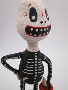 NEW cotton spun Halloween Skeleton ghoul with pumpkin bucket