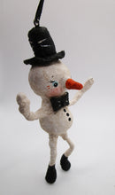NEW spun cotton Christmas ornament SNOWMAN with hat