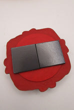 Valentines or anytime MAGNET decorative "Crazy love" framed stitched heart