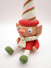 Christmas folk art little creepy sitting elf