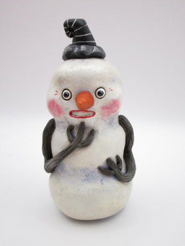 Christmas folk art CREEPY snowman