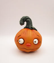 Halloween cute orange pumpkin character with stem