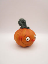 Halloween cute orange pumpkin character with stem