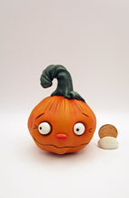 Halloween cute orange pumpkin character with stem