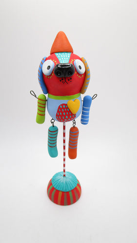 Dangle DOG bright colors articulated arms and legs WACKY CHARACTER