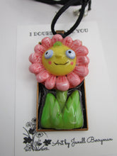 I Double Dare You – Smiling Pink Flower Girl Pendant Necklace