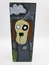 DOG painting on wood block 4 sides dog folk art