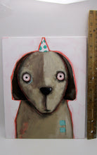 Dog painting 8x10 Brown dog original painting signed