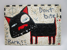 Folk art style DOG painting textured and primitive