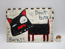 Folk art style DOG painting textured and primitive