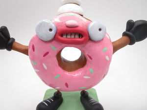 Wacky character DONUT man with painted sprinkles