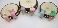 Easter folk art small blue polka dotted bunny