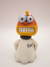 Halloween folk art small candy corn ghost "Eek!"