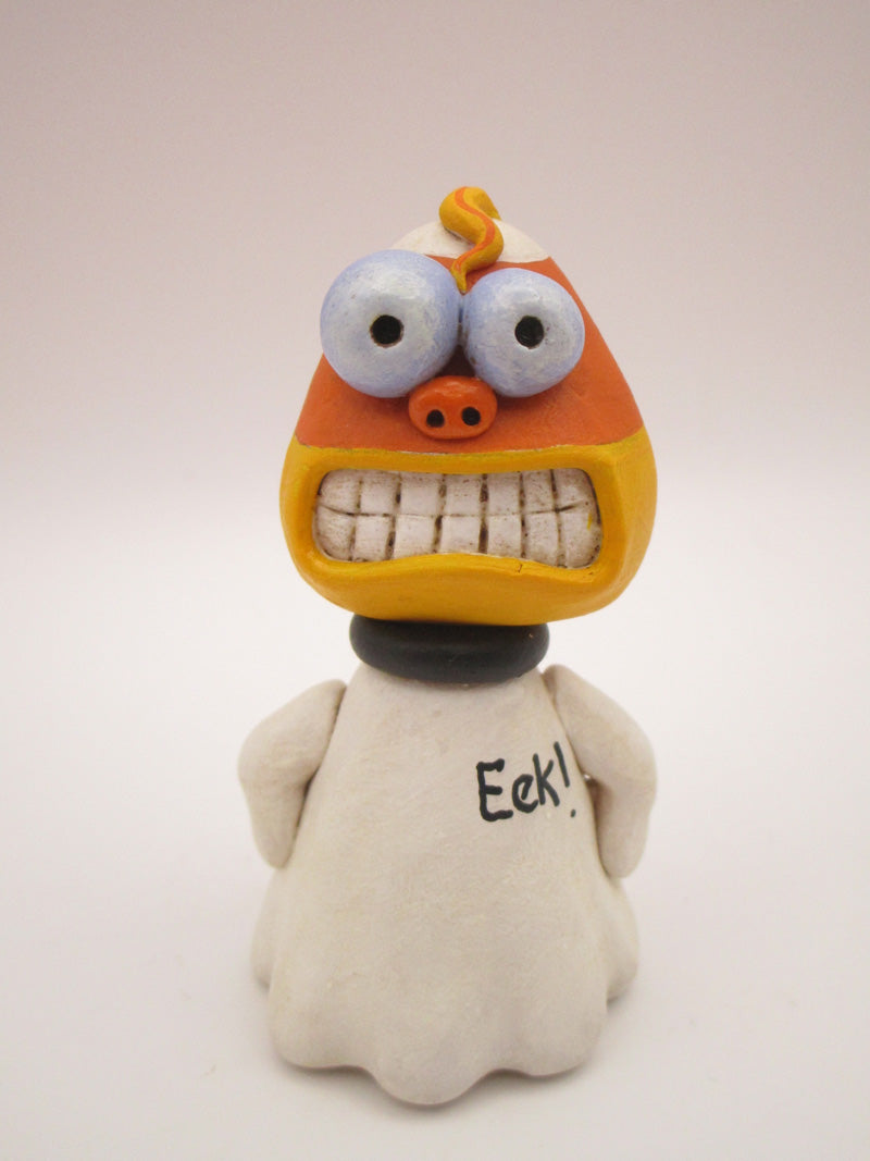 Halloween folk art small candy corn ghost 