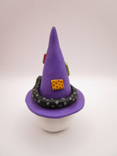 Halloween folk art eyeball wearing witch hat with snake