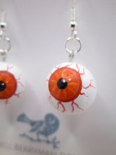 Halloween eyeball earrings - posts sterling silver