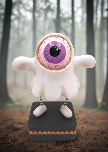 Halloween bloodshot eyeball ghost purple eye