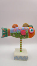 Summer folk art fish colorful and folky