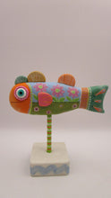 Summer folk art fish colorful and folky