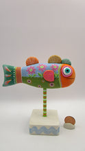 Summer folk art fish colorful and folky