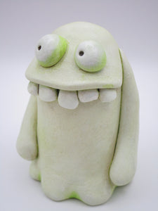 Halloween ghost 5 goofy teeth lime undertone