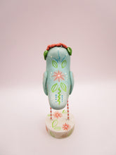 Spring folk art floral bird blue